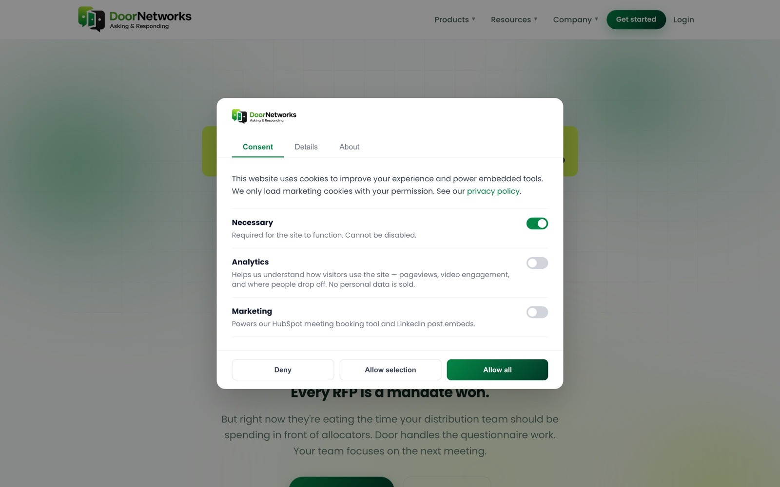 Screenshot of doornetworks.com