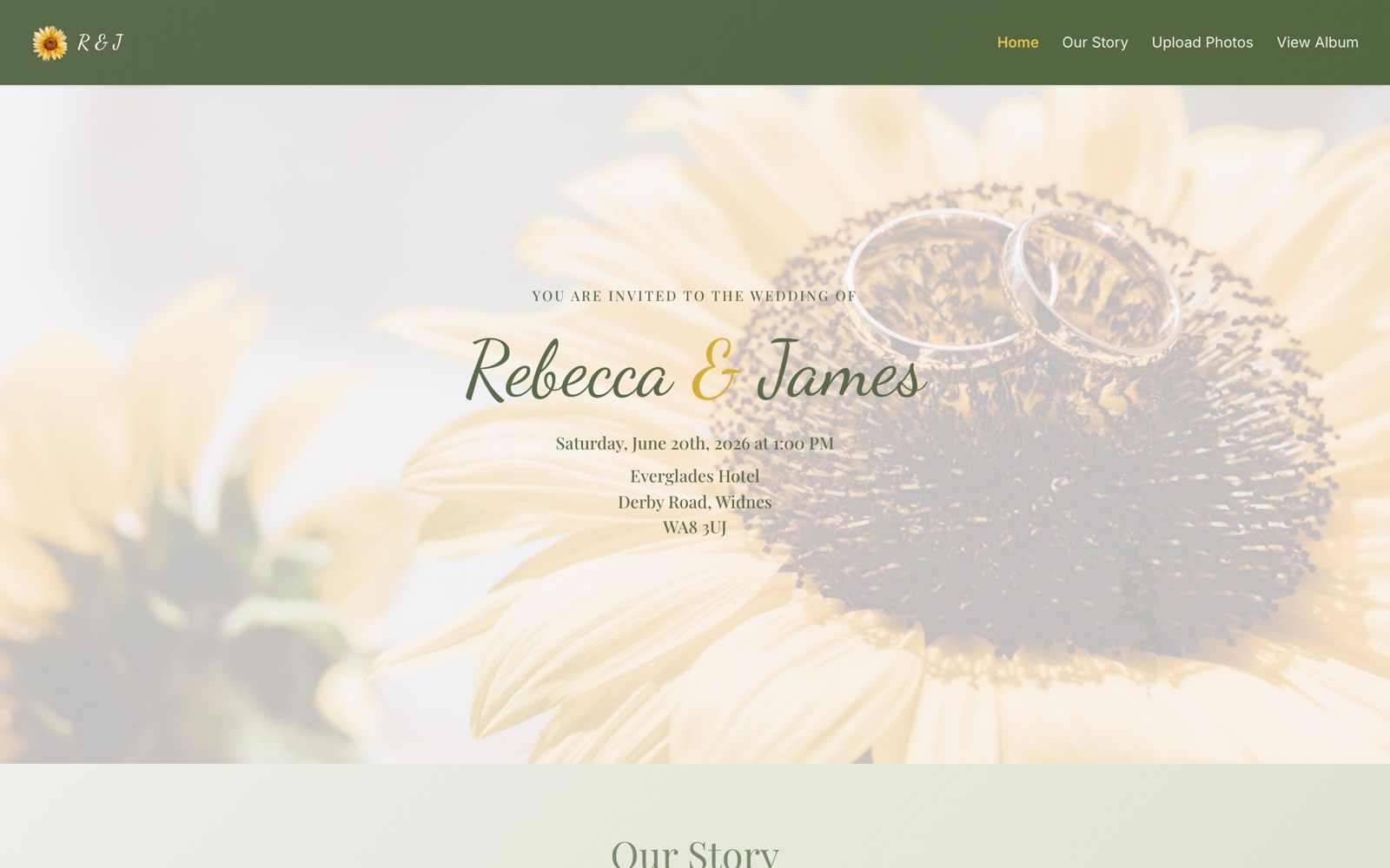 Screenshot of Rebecca & James